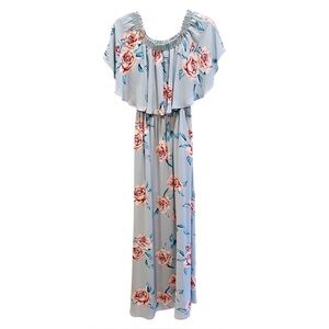 Show Me Your Mumu Hacienda Maxi Dress Medium Blue Floral